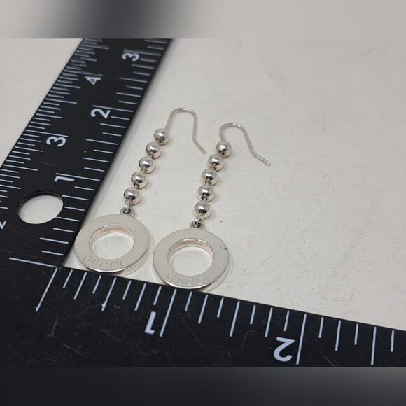 Gucci Women's Boucle Drop Earrings Sterling Silver 925 Italy 2.25" - Picture 14 of 15